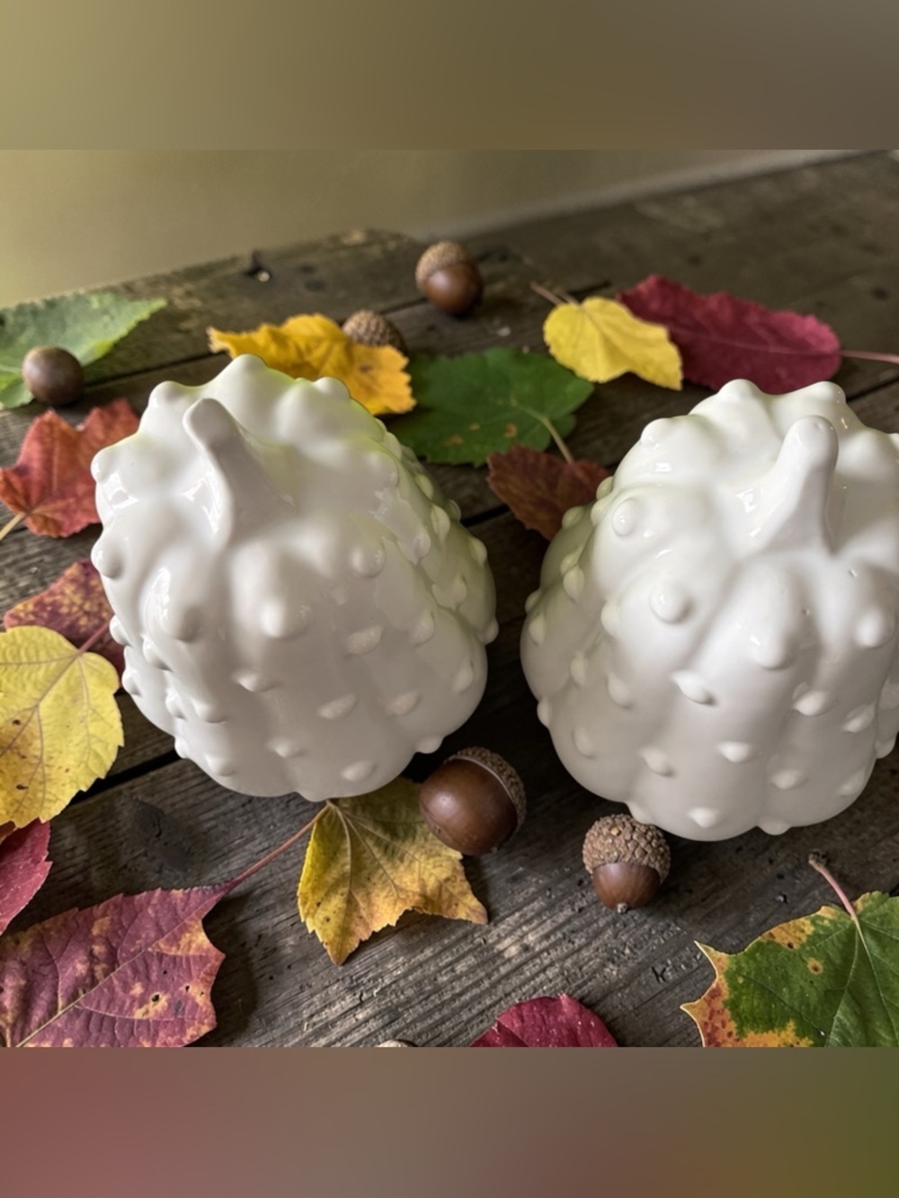 NWT Southern Living Milk White Hobnail Pumpkin Gourds Set - Picture 6 of 6